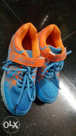 Blue-orange-grey Sport Running Shoes
