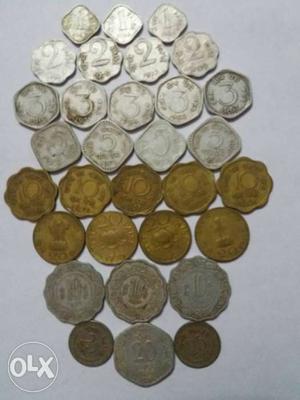 Collection of antique coins...1 paisa,2 paisa, nd