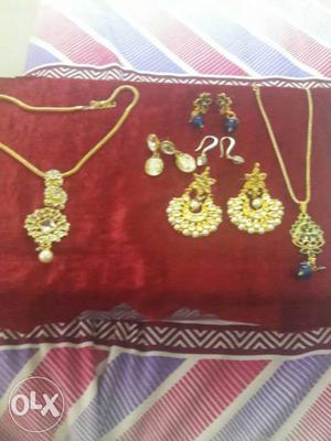 Combo of two pandent necklace and three earrings