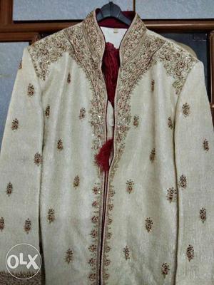 Cream colour Sherwani Traditional Clothes