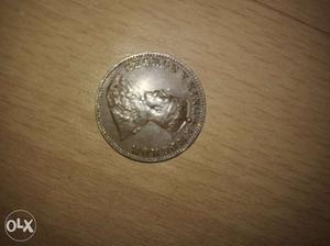 George V King. One quarter anna.  year coin