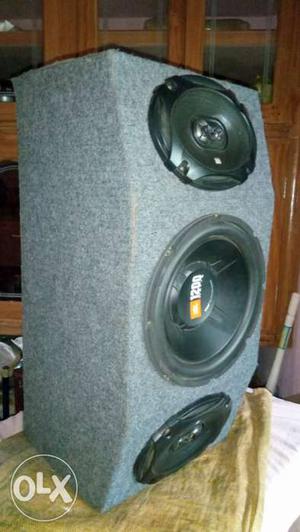 Gray And Black Triple Subwoofers