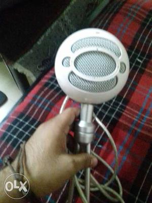 Gray And White Recording Microphone