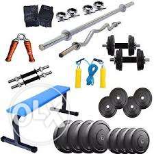 Gym Equipment brand new 40kg Weight+Flat bench+more home gym