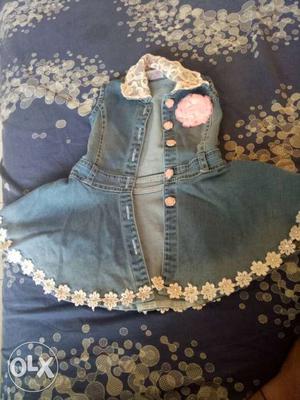 Jeans jacket with belt 0.6-1 year old baby