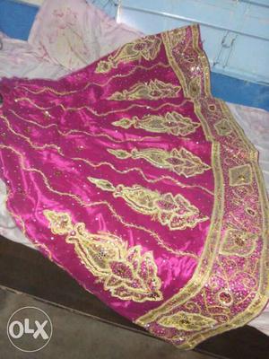 Lehenga Pink and Gold work, very good condition