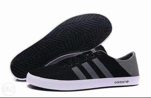Pair Of Black-and-gray Adidas Sneakers New
