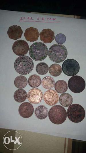 Round Silver And Brown Coin Collection