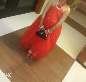 Sale for girl red backless gown..