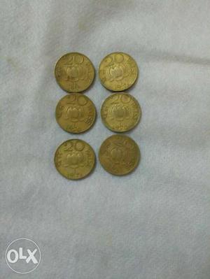 Several Gold-colored Coins