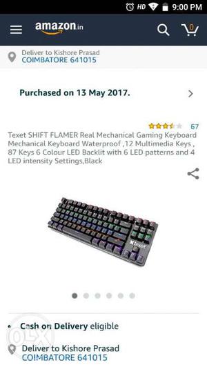 Texet Mechanical keyboard with backlight keys.