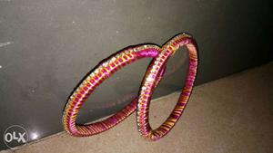 Two Pink Threaded Bracelets