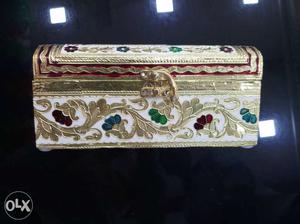 White, Green And Blue Floral Jewelry Box
