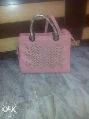 Women's Pink And Grey Tote Bag