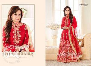 Anarkali with fully embroidery and upto 3 meters