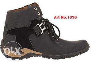 Black And Brown Leather Work Boot