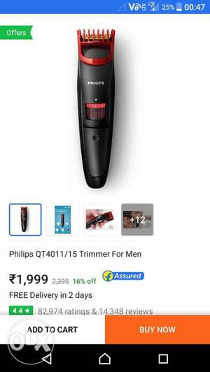 Black And Red Philips Trimmer For Men Screenshot