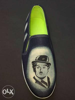 Black And White Charlie Chaplin Print Low-top Sneaker