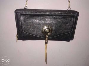 Black leather purse.