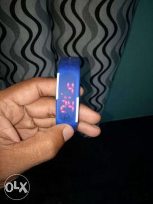 Blue And White Digital Watch