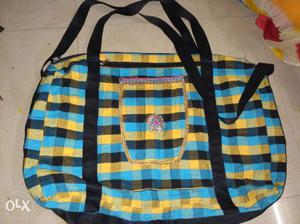 Blue And Yellow Plaid Tote Bag Totally New
