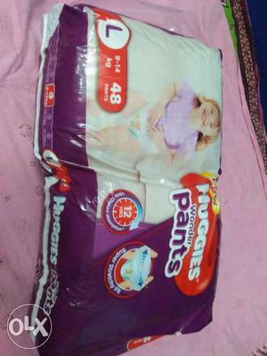 Huggies pants L size mrp is 699. not used its