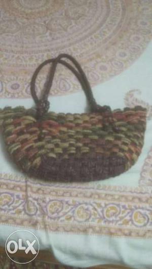 Multi color Jute fashion hand bag from singapore