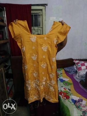 Nice kurti for girls colour yellow