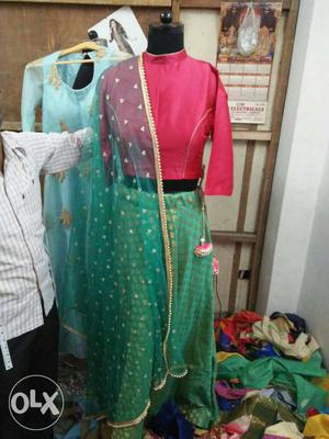 Pink And Green Traditional Dress