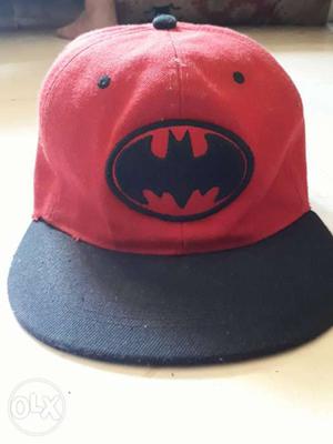 Red And Black Batman Embroidered Cap