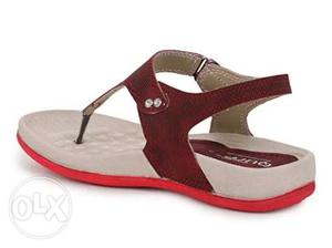Red And Brown Slingback Sandal