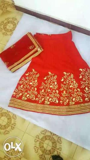 Red Lehenga Traditional Skirt