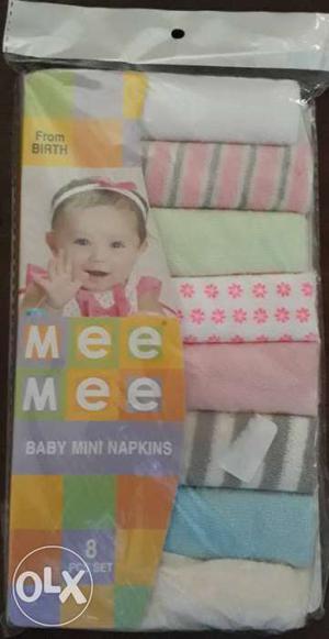 Unused brand new mini baby napkins..set of 8