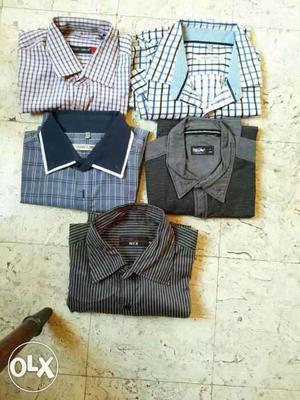 5 branded shirts of 39cms in brand new condition