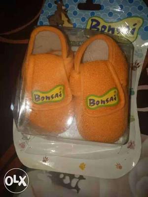 Baby's Orange Bonsai Crib Shoes