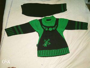 Black And Green Knitted Sweater