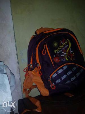 Black And Orange RedCherry Backpack