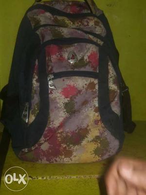 Black, Brown, And Red Backpack