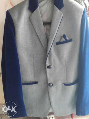 Blue And White Formal Suit Coat