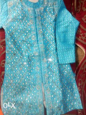 Blue sherwani less used for age 7 to 10