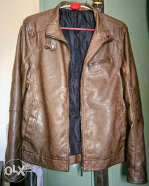 Brown PU Leather jacket Brand: IZoD Used: 4 to 5