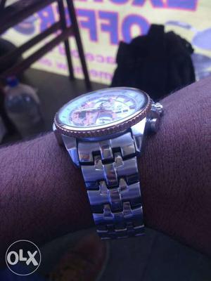Casio edifice chrono watch pure s.steel strap 2month used