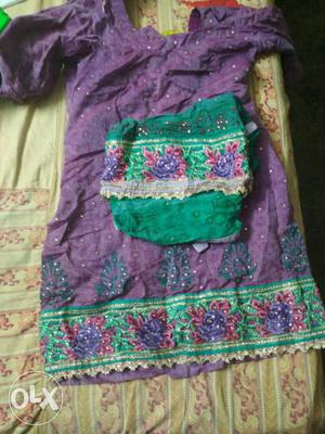 Free shipping India Women's Purple And Green suit + havvy