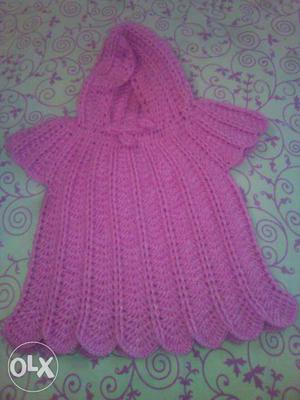 Girl's Pink Knitted Dress