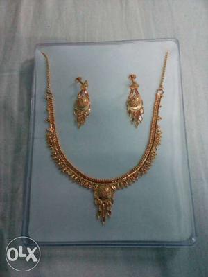 Gold plated Neckless with earrings,New set.Very