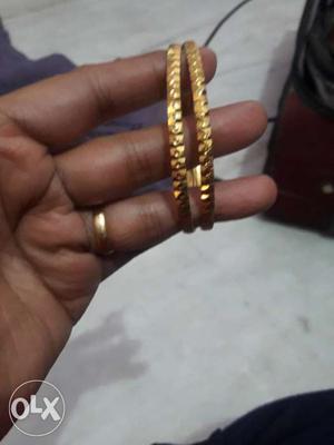 Gold plated bangle pair