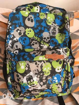 Green, Gray, And Blue Skull Backpack