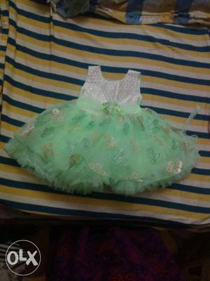 Green colour frock