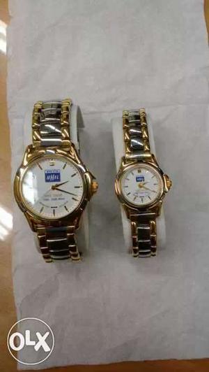 HMT Watch pair in SS and Gold plated metallic