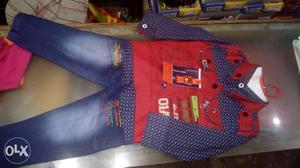 Jacket type shirt pent for 2 to 3 yrs child